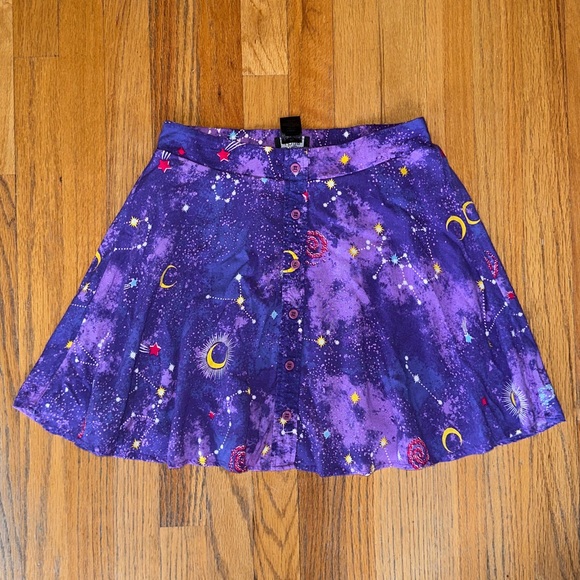 Midnight Hour Purple Celestial Print Women's Skirt - Picture 3 of 7